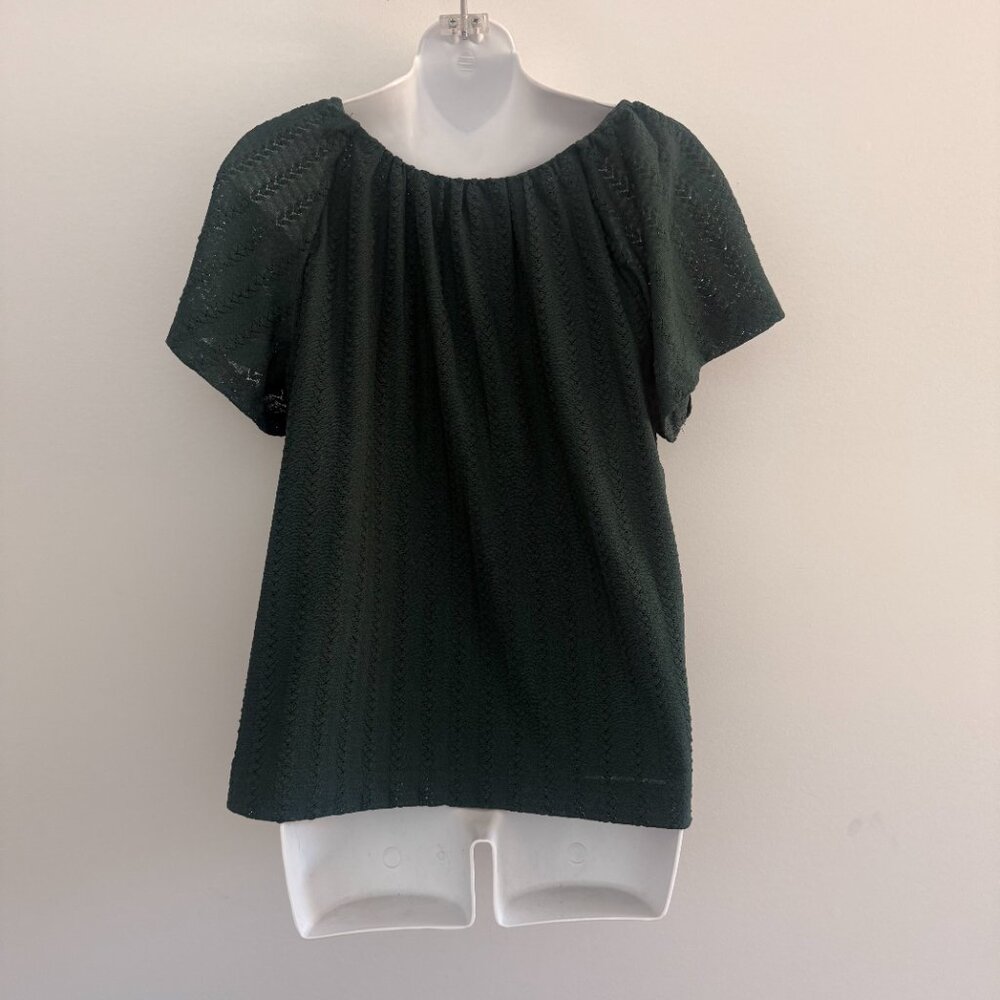 LOFT Hunter Green Eyelet On Off Shoulder Top | M - Picture 5 of 9